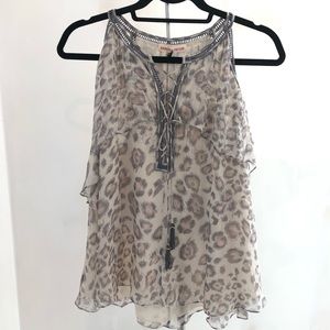 NWT REBECCA TAYLOR Leopard Tank Blouse Sz 12